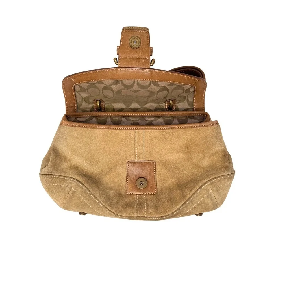 Coach Soho Top Handle Satchel Tan Suede Limited Edition 2005 Vintage 9672‎